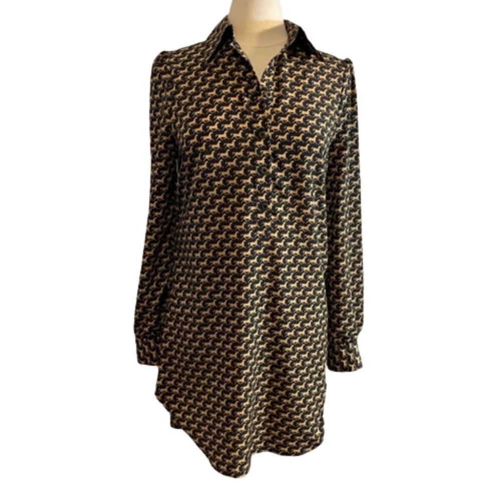 Julie Brown Horse Shirt Dress/Tunic Size 6